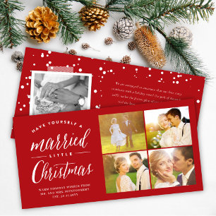 Cartes Pour Fêtes Annuelles Married Little First Christmas Multi Photo Mariage