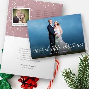 Cartes Pour Fêtes Annuelles Married Little First Christmas Photo Mariage