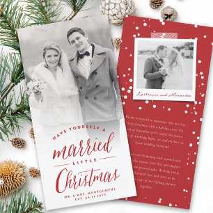 Cartes Pour Fêtes Annuelles Married Little First Christmas Photo Mariage