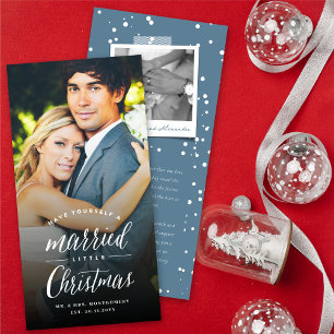 Cartes Pour Fêtes Annuelles Married Little First Christmas Photo Mariage