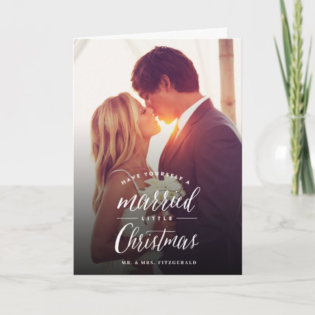 Cartes Pour Fêtes Annuelles Married Little First Christmas Photo Mariage (Devant)
