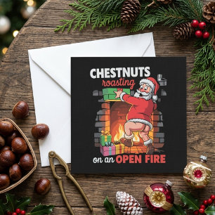 Cartes Pour Fêtes Annuelles Marrons qui rissolent Citation drôle de Santa Noël