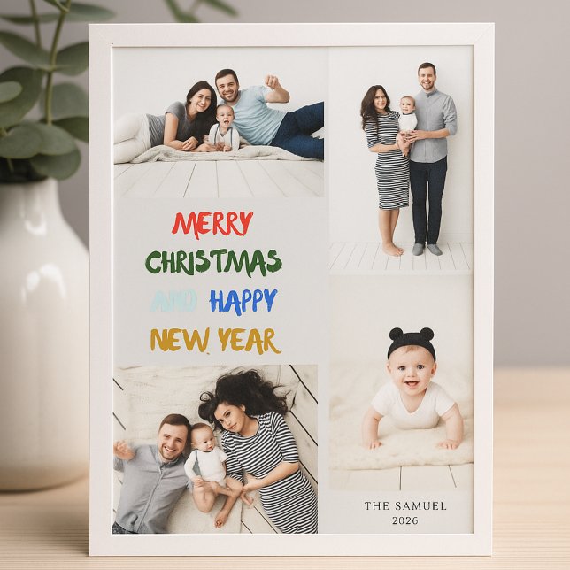 Cartes Pour Fêtes Annuelles Marry Christmas & Happy New Year 4 Photos Ash (Créateur téléchargé)