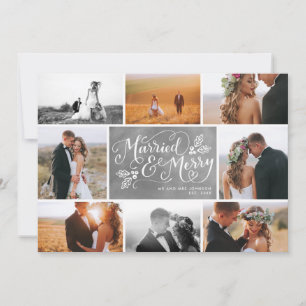 Cartes Pour Fêtes Annuelles Marry & Joyeux Collage Multiphoto Marque de vacanc