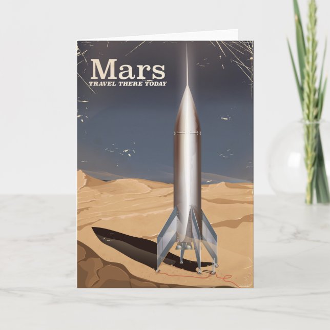 Cartes Pour Fêtes Annuelles Mars - Voyage là-bas aujourd'hui affiche de voyage (Devant)