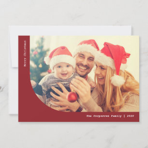 Cartes Pour Fêtes Annuelles Marsala moderne et blanc 2 photo Noël