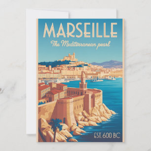 Cartes Pour Fêtes Annuelles Marseille France Cité Rétro Style Voyage