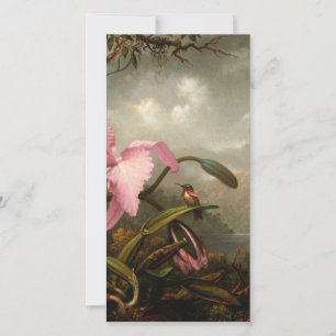 Cartes Pour Fêtes Annuelles Martin Johnson Heade - Orchidée Et Colibri