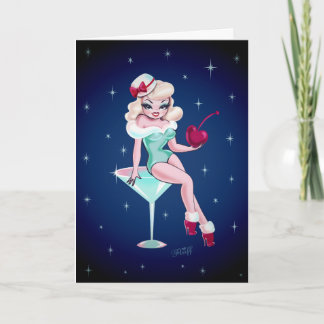 Cartes Pour Fêtes Annuelles Martini Girl de Noël