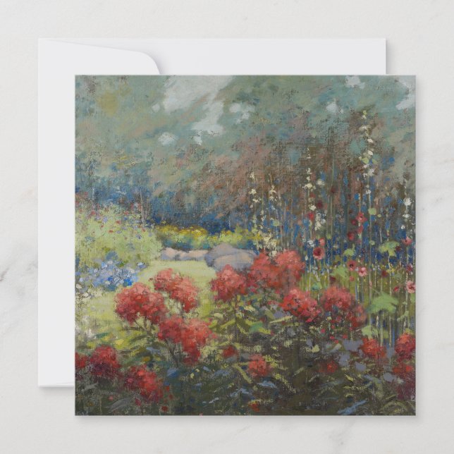 Cartes Pour Fêtes Annuelles Mary Hiester Reid - Un Jardin En Septembre (Devant)