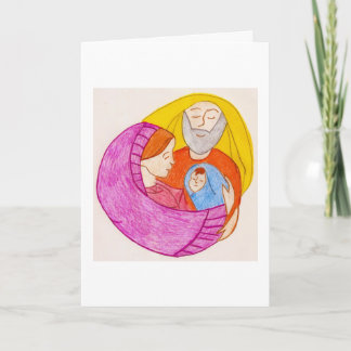 Cartes Pour Fêtes Annuelles Mary, Joseph et bébé Jésus