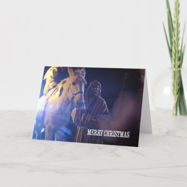 Cartes Pour Fêtes Annuelles Mary sur une mule, Noël (Devant)