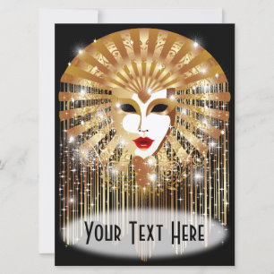 Cartes Pour Fêtes Annuelles Mask de la Fête du Venice Carnival