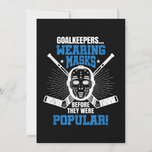Cartes Pour Fêtes Annuelles Masque drôle de gardien de hockey Pun Hockey sur g