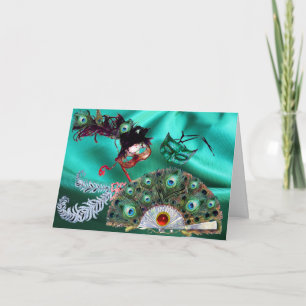 CARTES POUR FÊTES ANNUELLES MASQUERADE DE VALENTINE MASQUÉRADE ET PEACOCK