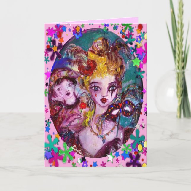 CARTES POUR FÊTES ANNUELLES MASQUERADE DE VALENTINE VÉNÉTIENNE MASQUÉRADE MASQ (Devant)