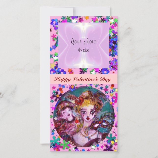 CARTES POUR FÊTES ANNUELLES MASQUES DE MASQUÉRADE VALENTINE VÉNITIENNE (Devant)