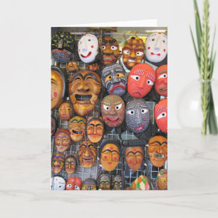 Cartes Pour Fêtes Annuelles Masques traditionnels coréens pour la performance 