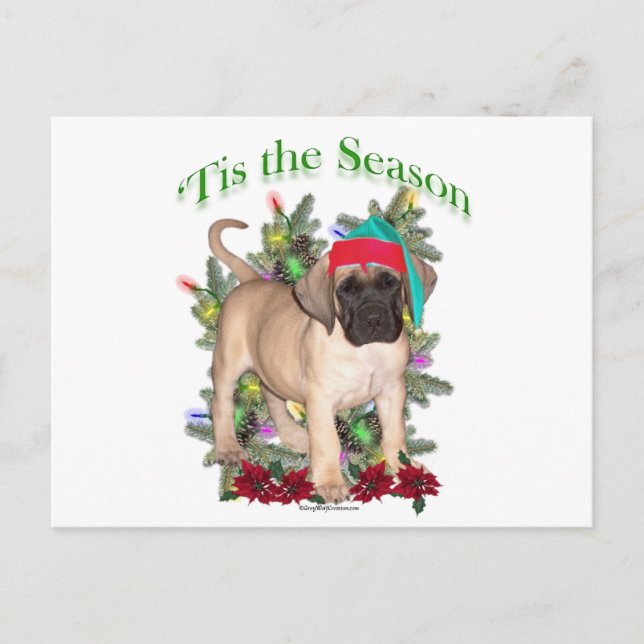 Cartes Pour Fêtes Annuelles Mastiff 2 "Tis (Devant)