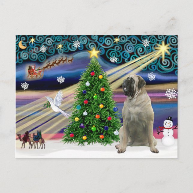 Cartes Pour Fêtes Annuelles Mastiff de Noël magique Bull #11 (Devant)