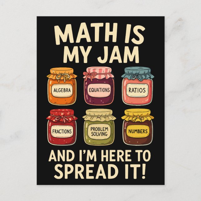 Cartes Pour Fêtes Annuelles Math Is My Jam - Drôle Teacher Design (Devant)
