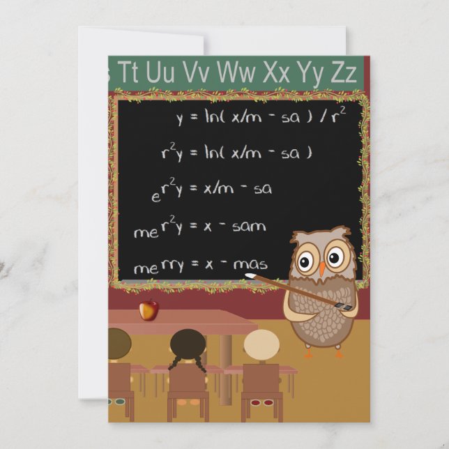 Cartes Pour Fêtes Annuelles Mathématiques Noël souhait (Devant)