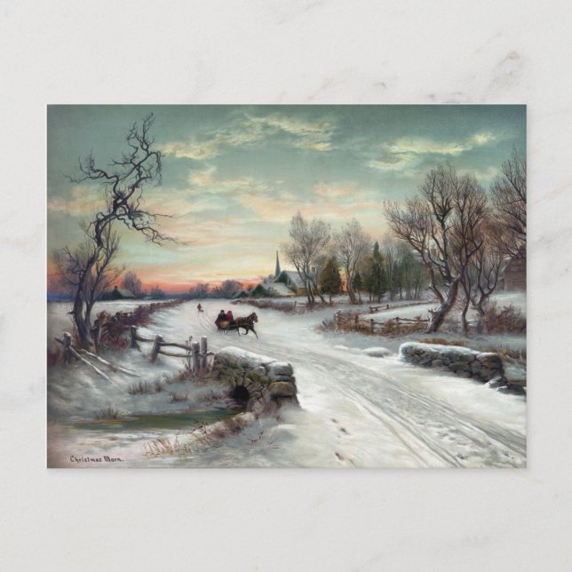 Cartes Pour Fêtes Annuelles MATIN de NOËL, c1885. (Devant)