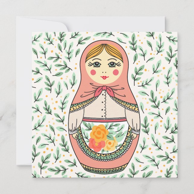 Cartes Pour Fêtes Annuelles Matreshka (Devant)