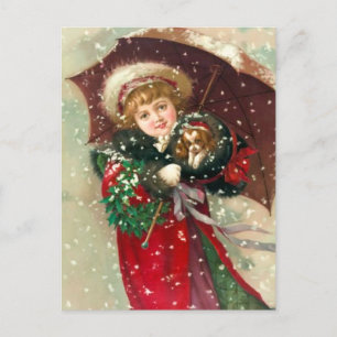 Cartes Pour Fêtes Annuelles Maud Humphrey's Winter Girl with dog