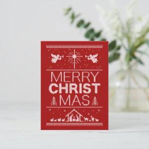 Cartes Pour Fêtes Annuelles Mauvais Joyeux CHRISTmas Sweater Christian Rouge B