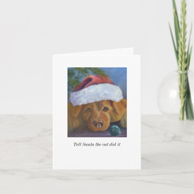 Cartes Pour Fêtes Annuelles Mauvais Noël de Golden Retriever (Devant)