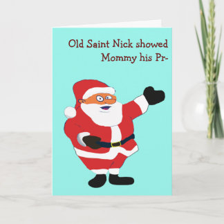 Cartes Pour Fêtes Annuelles Mauvais Père Noël POETRY Étrange Humour Classic Va