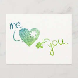 Cartes Pour Fêtes Annuelles Me and You Heart Puzzles Love Valentin White Mint