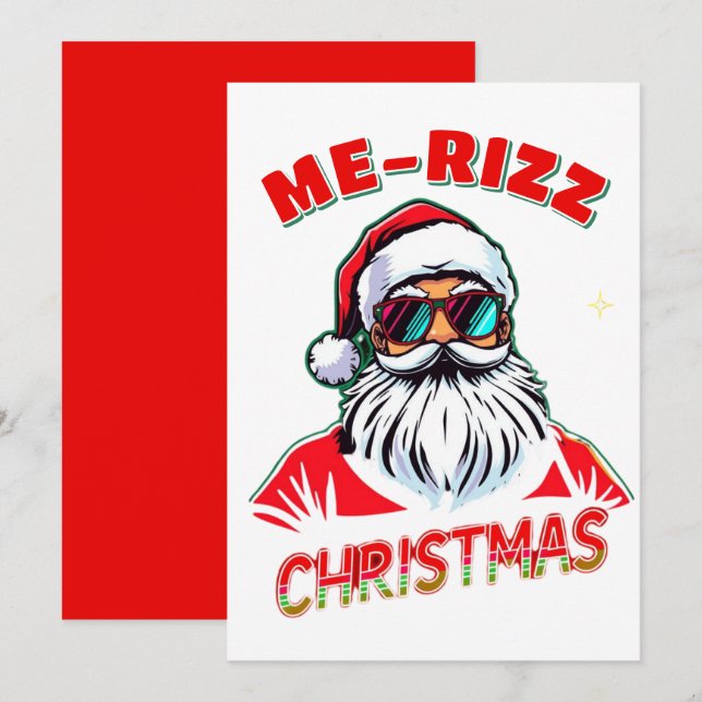 Cartes Pour Fêtes Annuelles  Me-Rizz Christmas gen Alpha meme funny (Devant / Derrière)