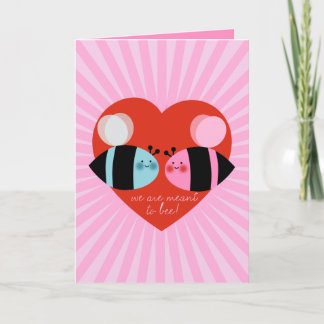 Cartes Pour Fêtes Annuelles Meant to Bee  Valentines Day Card