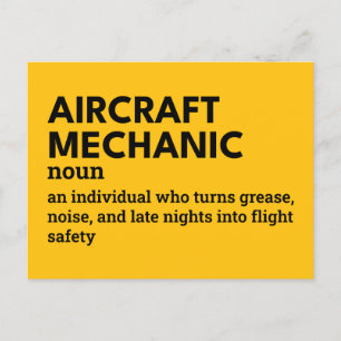 Cartes Pour Fêtes Annuelles Mécanicien d'avion – Définition avec humour