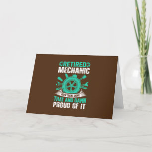 Cartes Pour Fêtes Annuelles Mécanicien Mécanicien à la retraite