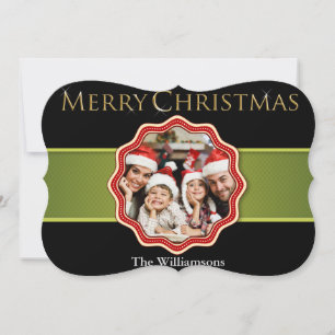 Cartes Pour Fêtes Annuelles Médaille de Noël Green Ribbon Photo Foire