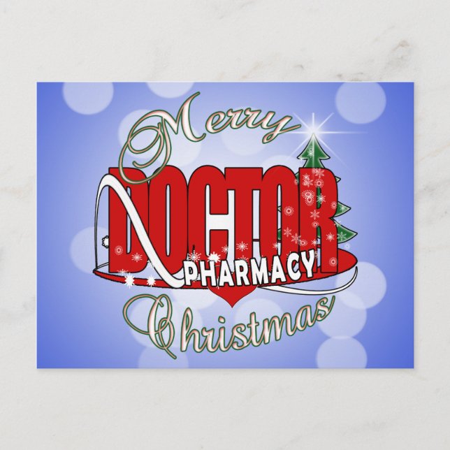 CARTES POUR FÊTES ANNUELLES MÉDECIN DE PHARMACIE DE NOËL (Devant)