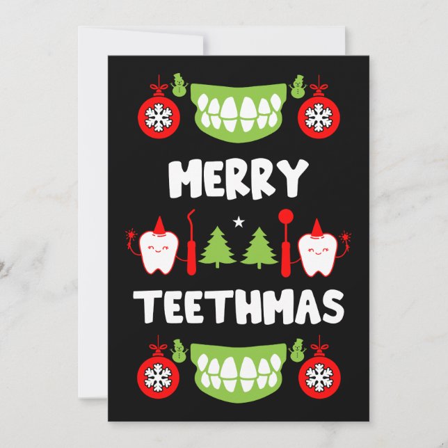 Cartes Pour Fêtes Annuelles Médecin dentaire Xmas (Devant)
