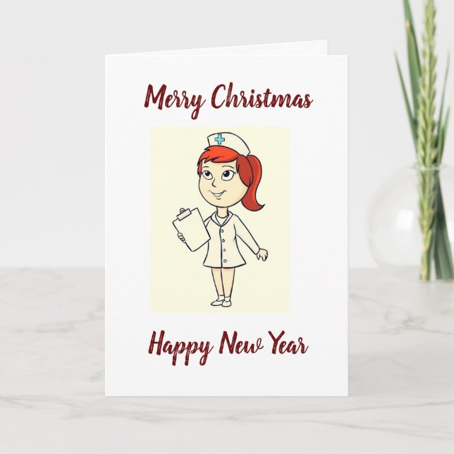 CARTES POUR FÊTES ANNUELLES ***MÉDECIN FÉMININ*** À NOËL *BEAUX MOTS* (Devant)