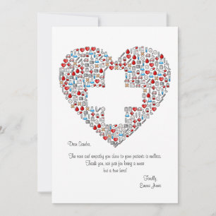 Cartes Pour Fêtes Annuelles Medical Heart Nurse Appreciation Card