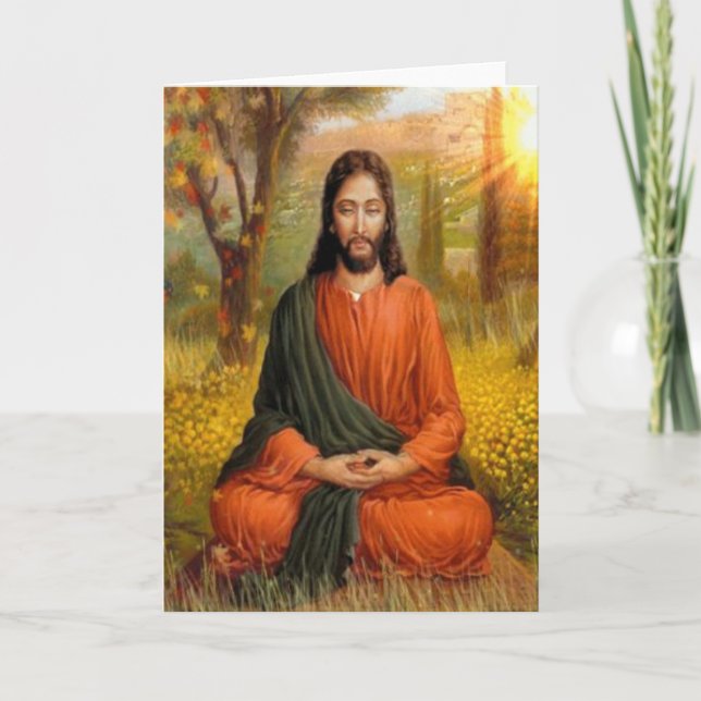Cartes Pour Fêtes Annuelles Méditation Jésus Christ (Devant)