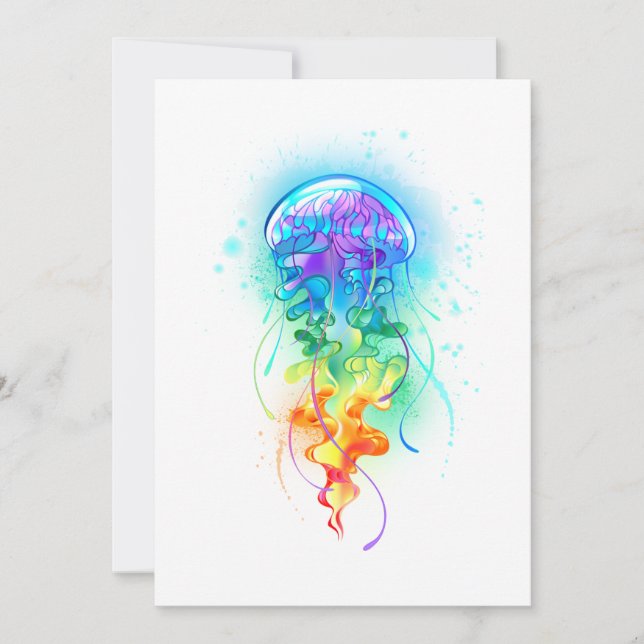 Cartes Pour Fêtes Annuelles Méduse arc-en-ciel (Devant)