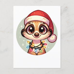 Cartes Pour Fêtes Annuelles Meerkat Merry Noël Animaux d'hiver Meerkats