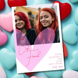 Cartes Pour Fêtes Annuelles Meilleur ami bff coeur Valentine's day photo