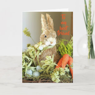 CARTES POUR FÊTES ANNUELLES **MEILLEUR AMI** HAPPY EASTER DIT CUTE BUNNY