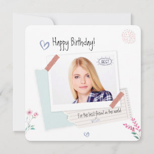 Cartes Pour Fêtes Annuelles Meilleur ami, photo sur mesure, heureux anniversai