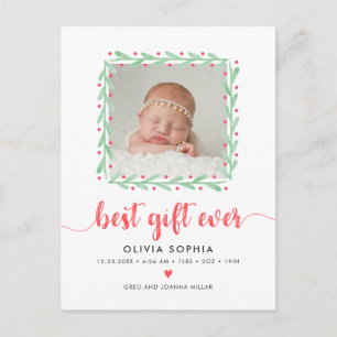 Cartes Pour Fêtes Annuelles Meilleur cadeau à jamais nouveau-né premier Noël