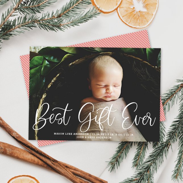 Cartes Pour Fêtes Annuelles Meilleur Cadeau de Naissance Annonce de Fêtes Phot (Créateur téléchargé)